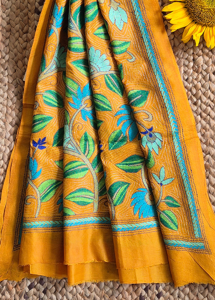 Mustard Body Green Leaf Floral Work