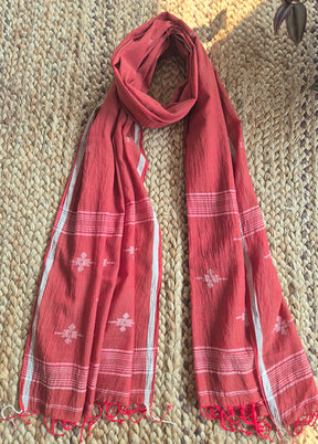 Maroon Jamdani Cotton Dupatta
