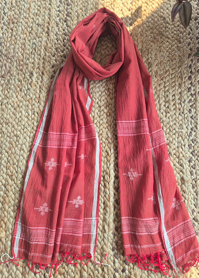 Maroon Jamdani Cotton Dupatta
