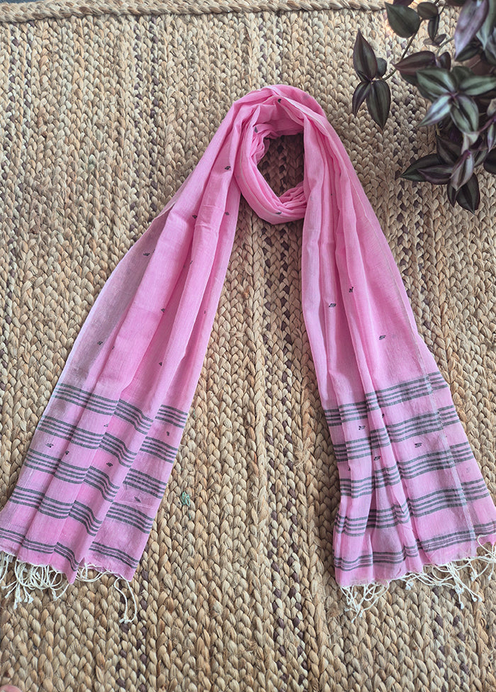 Pink Striped Jamdani Dupatta