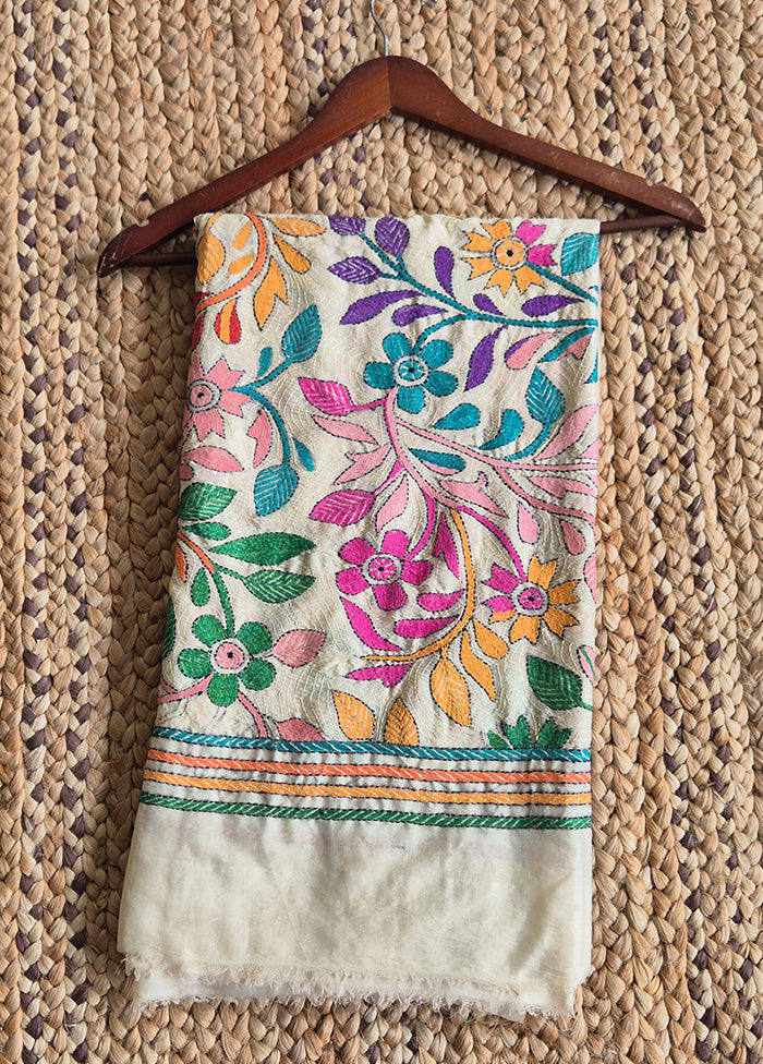 Cream Body With Mutli Colour Thread Work