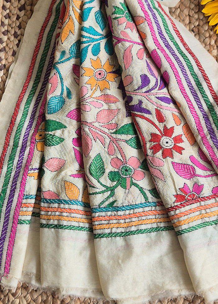 Cream Body With Mutli Colour Thread Work