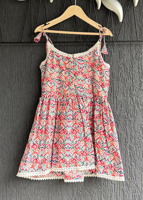 Multicolor Printed Work Cotton Dress