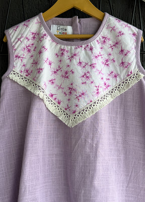 Cream Printed Work Silk Dress