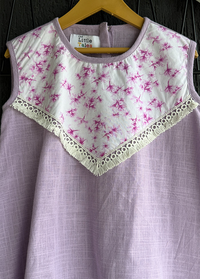 Cream Printed Work Silk Dress