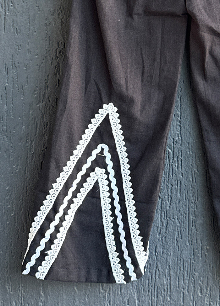 Black Embroidery Work Silk Palazzo