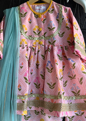 3 Pc Pink Silk Suit Set