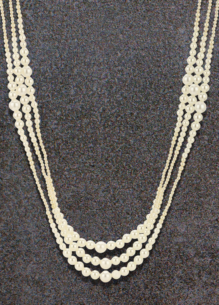 Estelle Three Line Pearl Necklace - Indian Silk House Agencies