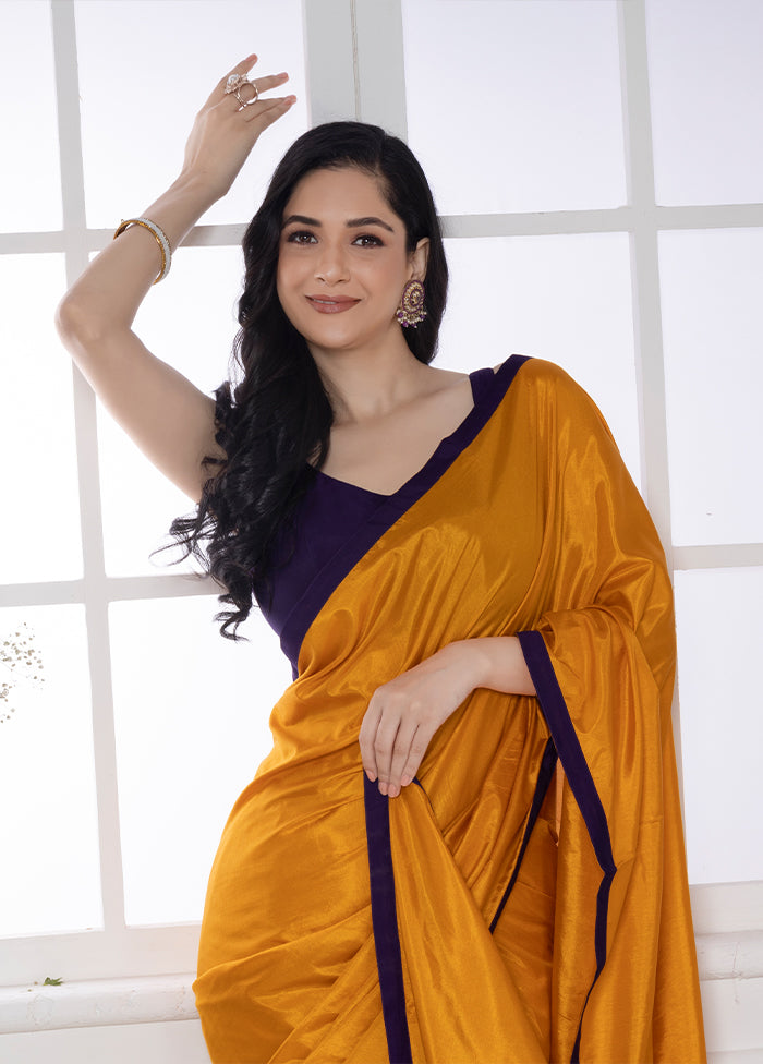 Yellow Pure Silk Saree by LUKSE