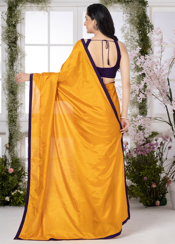 Yellow Pure Silk Saree by LUKSE