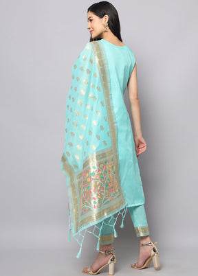 3 Pc Firoza Readymade Cotton Dupatta Suit Set