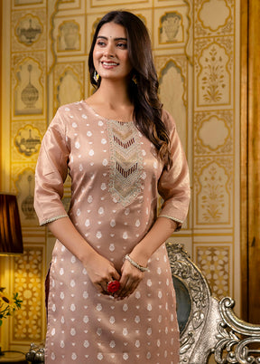 Peach Readymade Silk Kurti