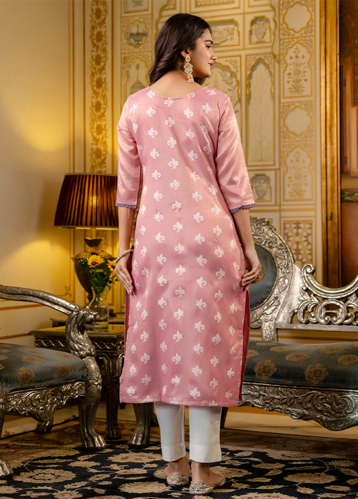 Pink Readymade Silk Kurti