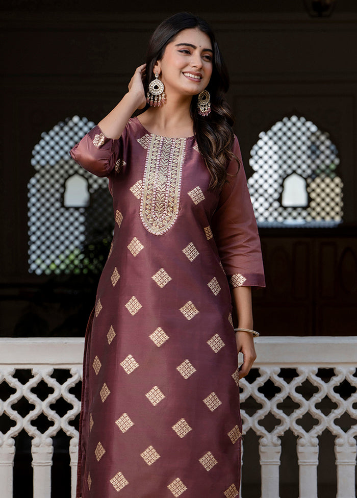 Purple Readymade Silk Kurti