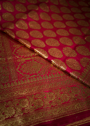 Pink Banarasi Silk Saree With Blouse Piece - Indian Silk House Agencies