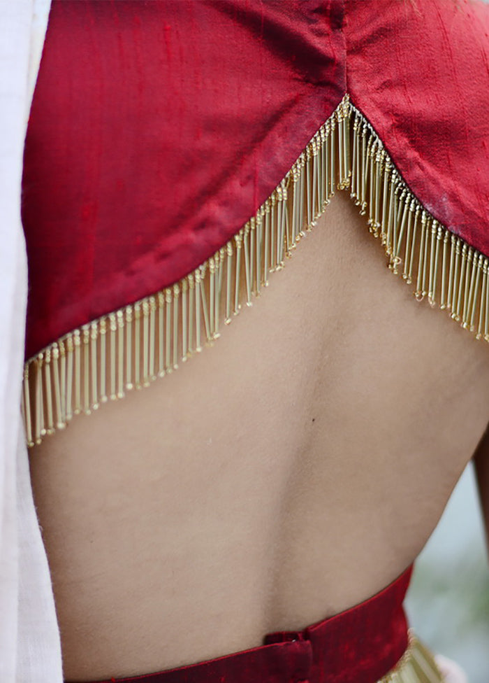 Maroon Silk Designer Blouse - Indian Silk House Agencies