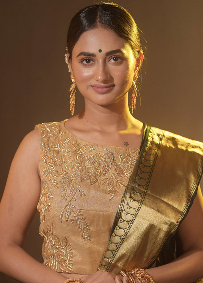 Golden Tissue Designer Blouse - Indian Silk House Agencies