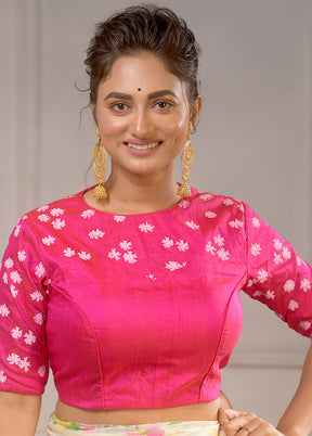 Pink Silk Designer Blouse - Indian Silk House Agencies