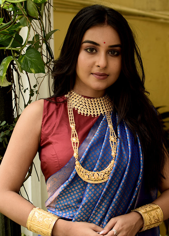 Maroon Pure Silk Designer Blouse - Indian Silk House Agencies