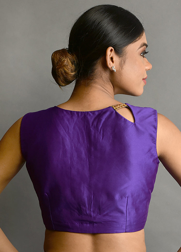 Purple Silk Designer Blouse - Indian Silk House Agencies