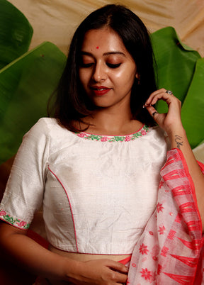 White Silk Designer Blouse - Indian Silk House Agencies