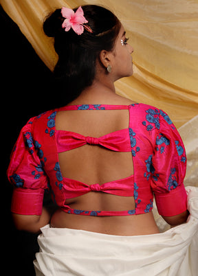 Fuchsia Pink Silk Designer Blouse - Indian Silk House Agencies