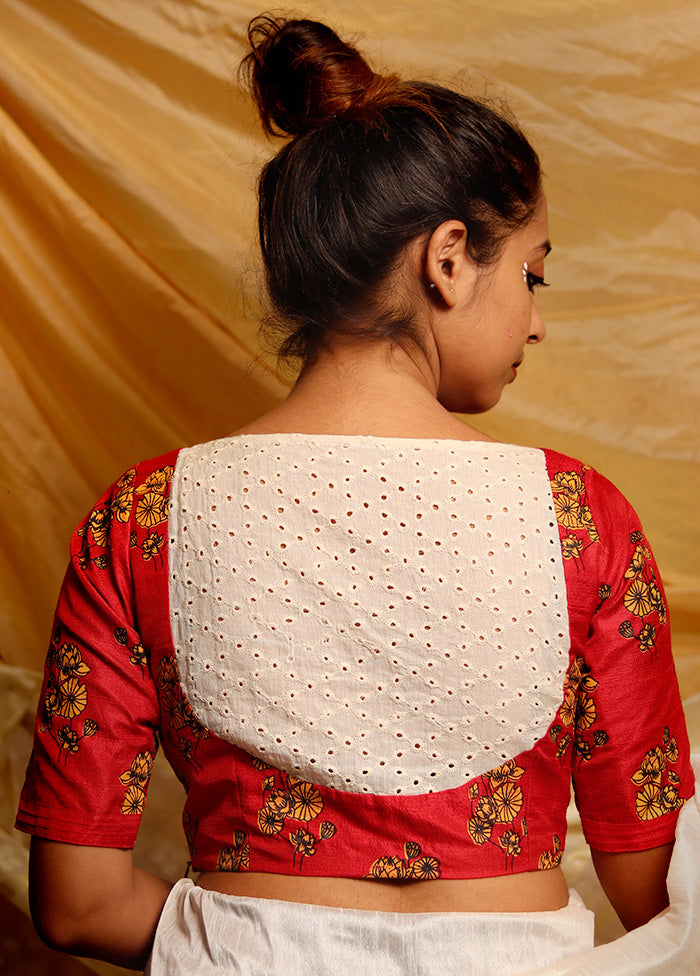 Red Silk Designer Blouse - Indian Silk House Agencies