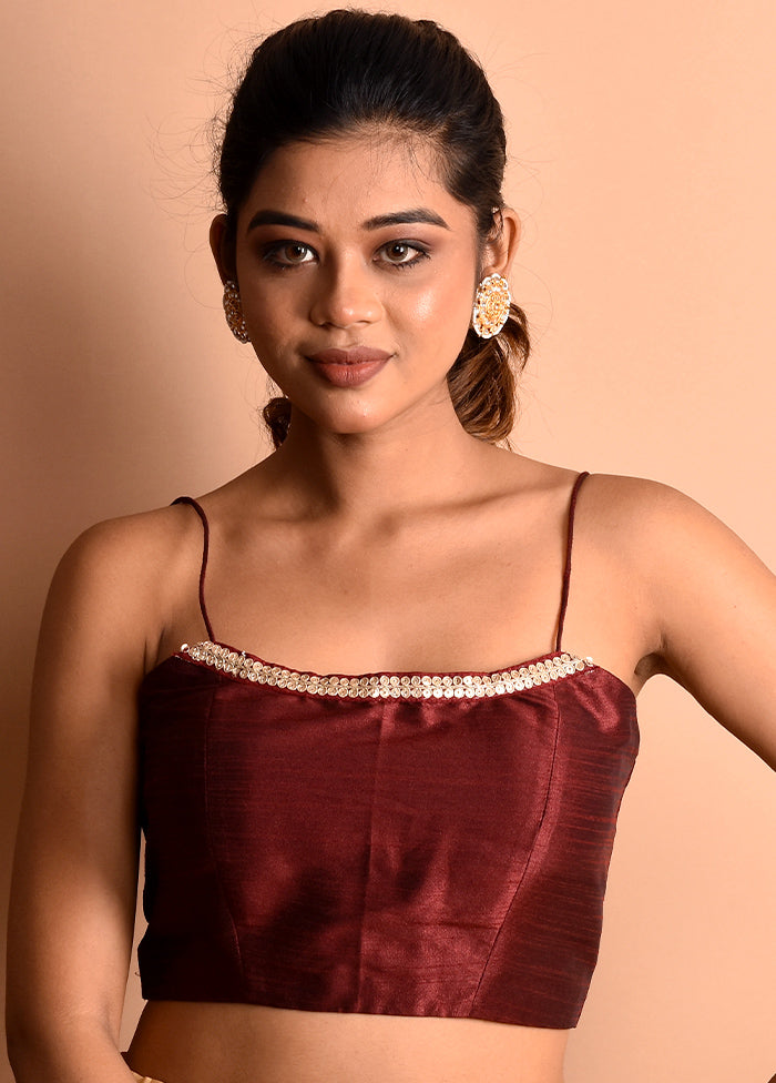Maroon Silk Designer Blouse - Indian Silk House Agencies