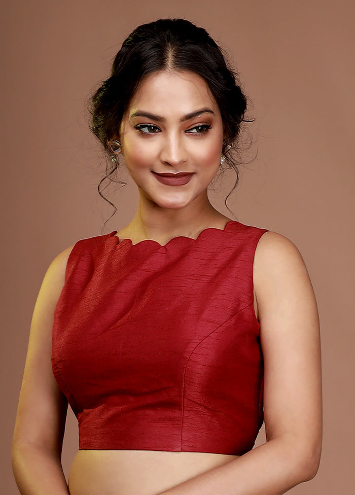 Maroon Silk Designer Blouse - Indian Silk House Agencies