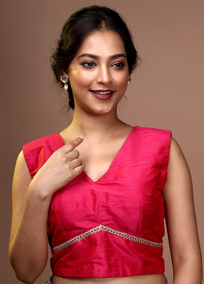 Pink Silk Designer Blouse - Indian Silk House Agencies