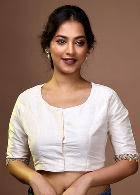 White Silk Designer Blouse - Indian Silk House Agencies