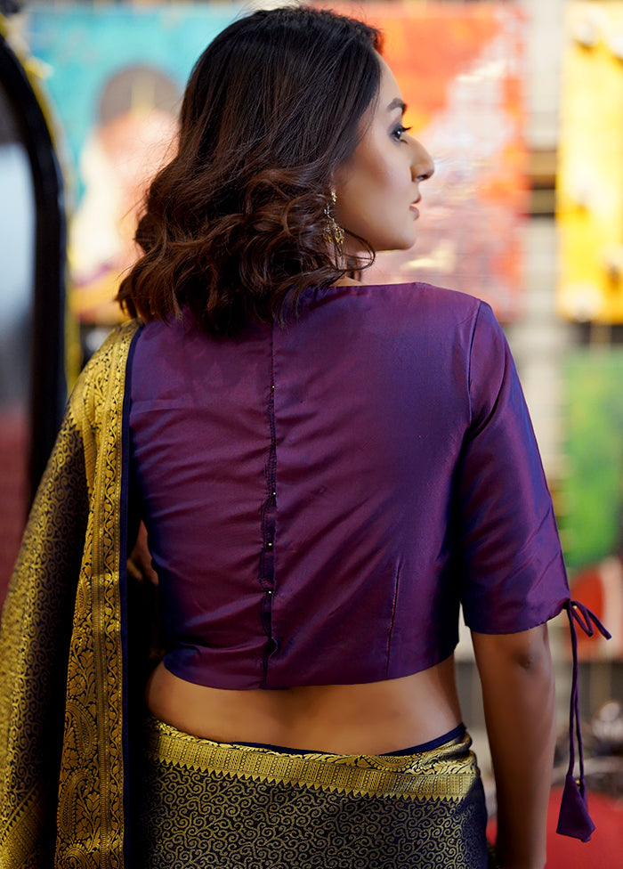 Purple Silk Designer Blouse - Indian Silk House Agencies