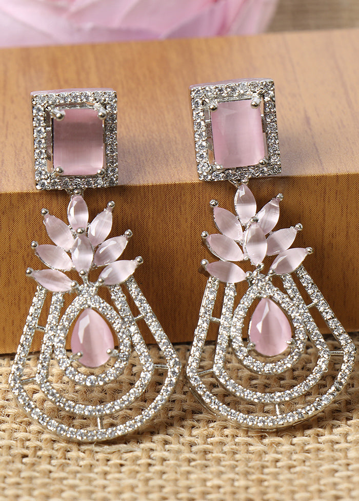 Light Purple Toned Pink Contemporary Drop Earrings - Indian Silk House Agencies