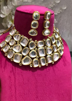 White Kundan Jewellery Set - Indian Silk House Agencies