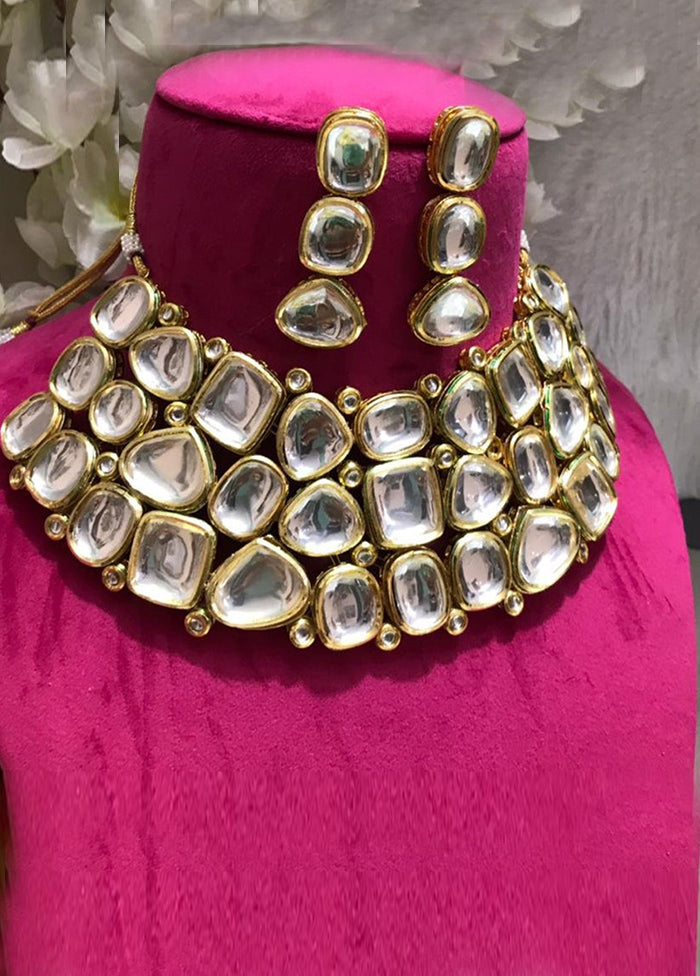 White Kundan Jewellery Set - Indian Silk House Agencies