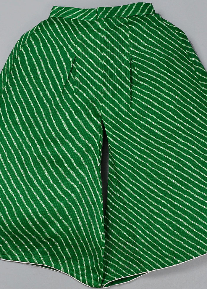 Green Cotton Potli Buttons Top Palazzo - Indian Silk House Agencies