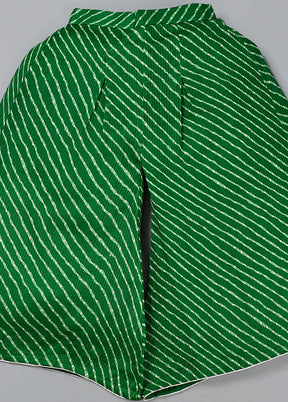 Green Cotton Potli Buttons Top Palazzo - Indian Silk House Agencies