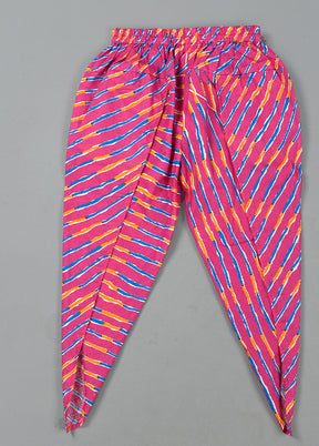 Magenta Cotton Gota Work Kurti Dhoti - Indian Silk House Agencies