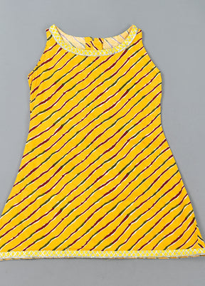 Yellow Cotton Gota Work Kurti Dhoti - Indian Silk House Agencies